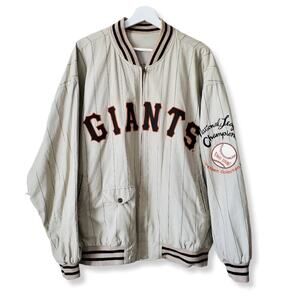 RARE Vtg 80s Mirage First String 1951 NY GIANTS Bomber Jacket XXL Reversible MLB